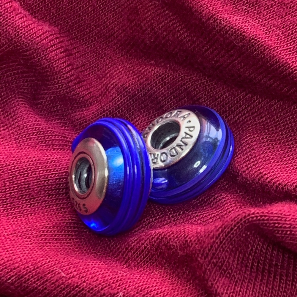 Pandora blue glass beads